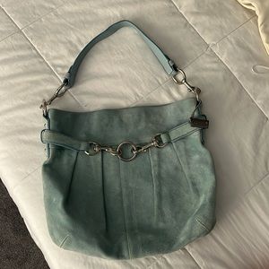 Teal coach shoulder bag